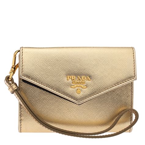 prada saffiano metallic gold flap wallet price|prada odette saffiano.